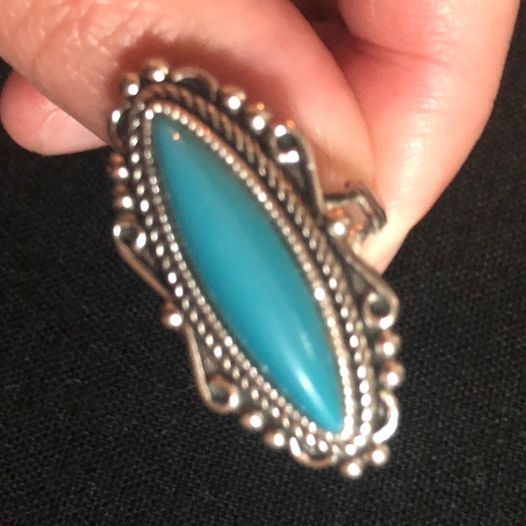 SOLD on another site! Vintage turquoise stone silver ring signed Park Lane - Picture 5 of 8